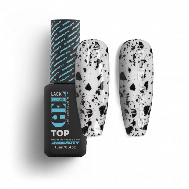 Gel lack - Top Coat Spotty Black