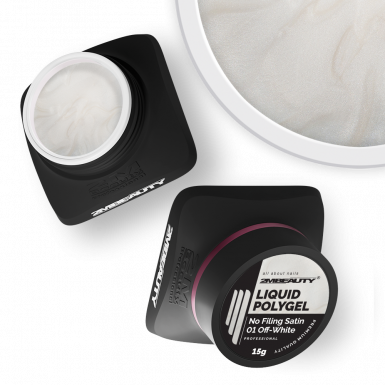 Liquid Polygel No Filing - Satin - 01 Off-White - HEMA & TPO Mentes Reszelésmentes Építőzselé