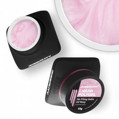 Liquid Polygel No Filing - Satin - 02 Rosy - HEMA & TPO Mentes Reszelésmentes Építőzselé