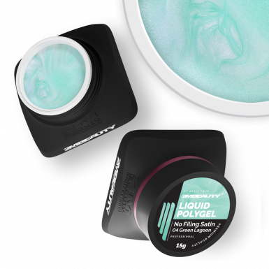 Liquid Polygel No Filing - Satin - 04 Green Lagoon - HEMA & TPO Mentes Reszelésmentes Építőzselé