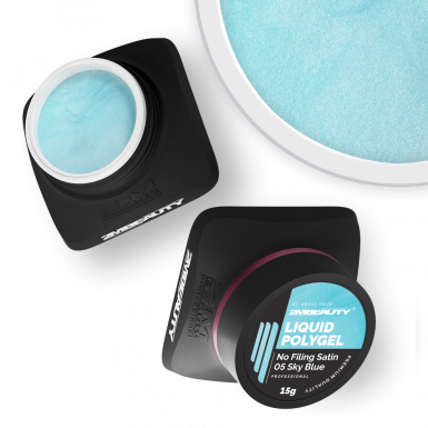 Liquid Polygel No Filing - Satin - 05 Sky Blue - HEMA & TPO Mentes Reszelésmentes Építőzselé