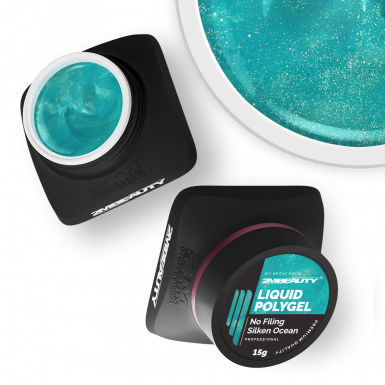 Liquid Polygel No Filing - Silken Ocean - HEMA & TPO Mentes Reszelésmentes Építőzselé