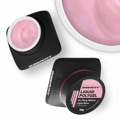 Liquid Polygel No Filing - Mellow Light Rose - HEMA & TPO Mentes Reszelésmentes Építőzselé