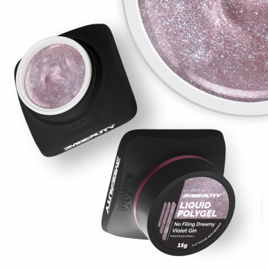 Liquid Polygel No Filing - Dreamy Violet Gin - HEMA & TPO Mentes Reszelésmentes Építőzselé