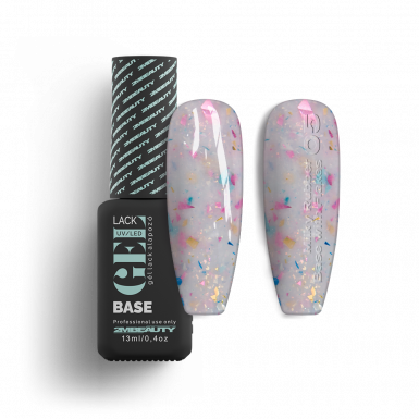 Gel Lack - Milky Rubber Base With Flakes 05 - HEMA & TPO Mentes