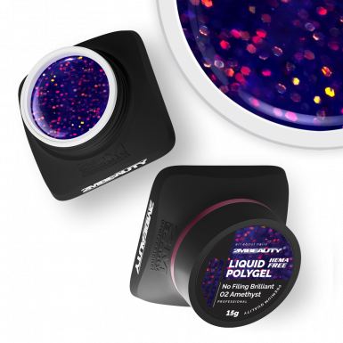 Liquid Polygel No Filing - Brilliant - 02 Amethyst - HEMA Mentes Reszelésmentes Építőzselé