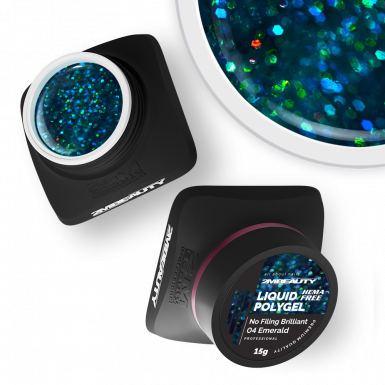 Liquid Polygel No Filing - Brilliant - 04 Emerald - HEMA Mentes Reszelésmentes Építőzselé