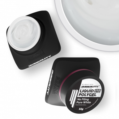 Liquid Polygel No Filing - Pure White - HEMA Mentes Reszelésmentes Építőzselé