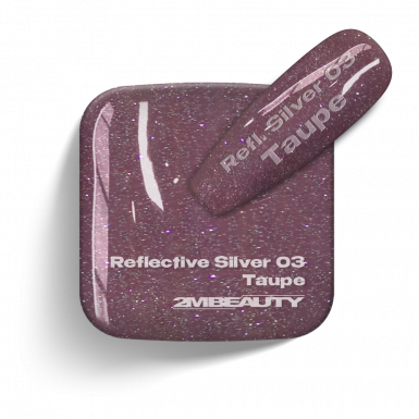 Liquid Polygel BIAB - Reflective Silver 03 - Taupe - HEMA Mentes Ecsetes Építőzselé
