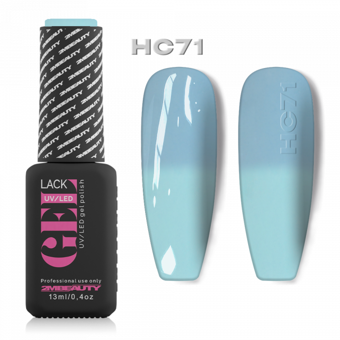 Gel lack - Hőre változó HC71: Hideg állapotában pasztell kék, a meleg hatására pedig pasztel...
