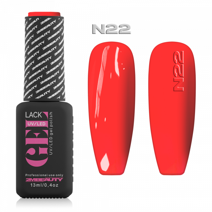 Gel Lack - Neon N022: Neon piros színű lakkzselé.
 
Figyelem!
- Használat előtt alaposan ráz...