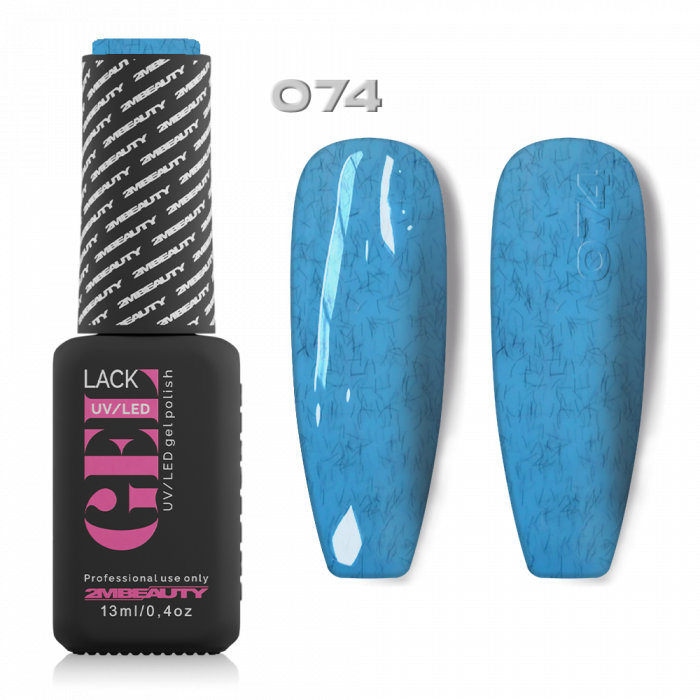 Gel Lack - Díszítőszálas 074: Világos kék, színes díszítő szálakkal kevert lakkzselé....
