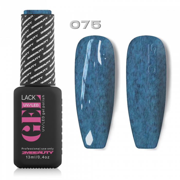 Gel Lack - Díszítőszálas 075: Sötét kék, színes díszítő szálakkal kevert lakkzselé....