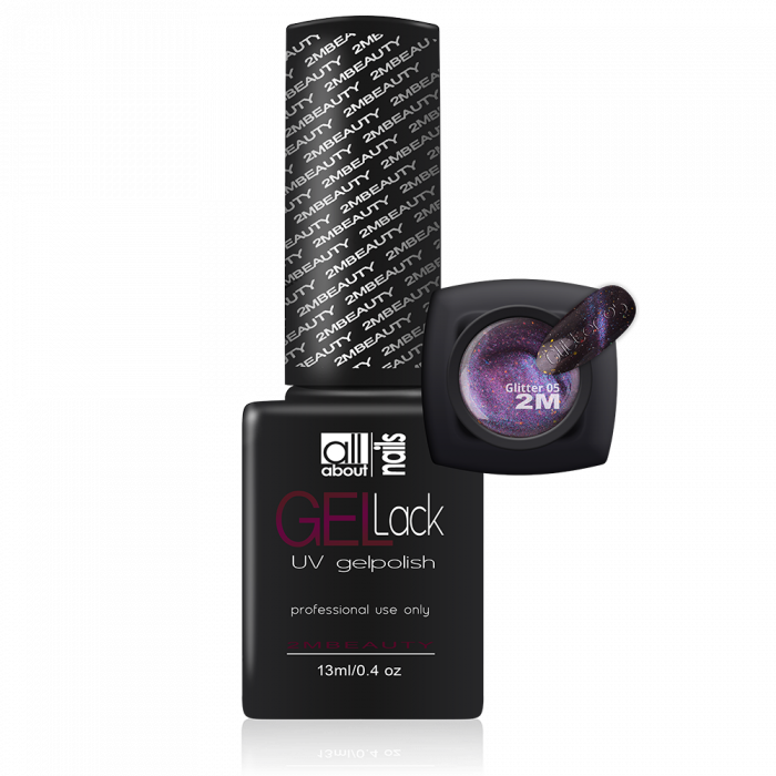 Magnet Effect Glitter 05: Különböző méretű és színű glittereket tartalmazó csillámos lil...