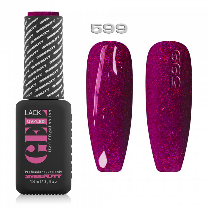 Gel Lack - Csillámos 599:
Lilásbíbor színű gellack pink csillámmal.
Kötési ideje UV lámpá...