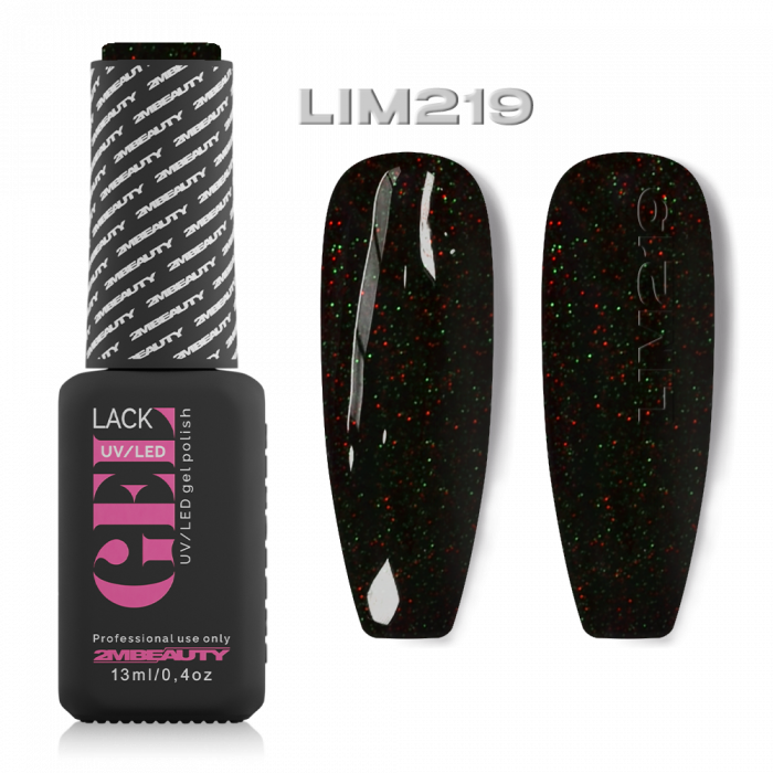 Gel Lack - X Szériás LIM219:
 
Fekete színű lakkzselé piros és zöld csillámmal, magas pig...