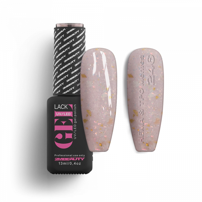 Gel Lack - HEMA & TPO Mentes 246 Gel Lack - HEMA & TPO Mentes 246:
Beige (drapp) árnyalatú, szivárványosan szikrázó fóli...