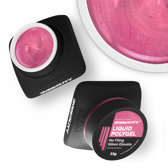 Liquid Polygel No Filing - Silken Elevate - HEMA & TPO Mentes Reszelésmentes Építőzselé