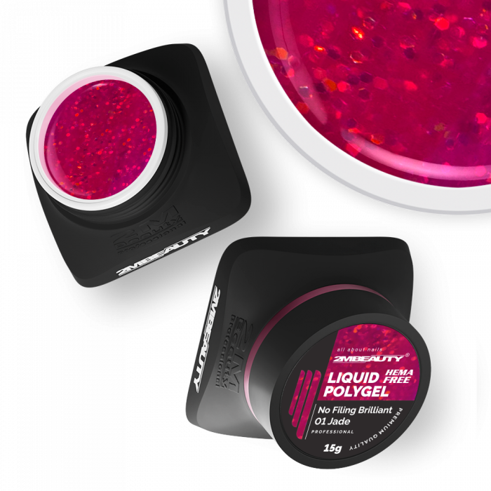 Liquid Polygel No Filing - Brilliant - 01 Jade - HEMA Mentes Reszelésmentes Építőzselé