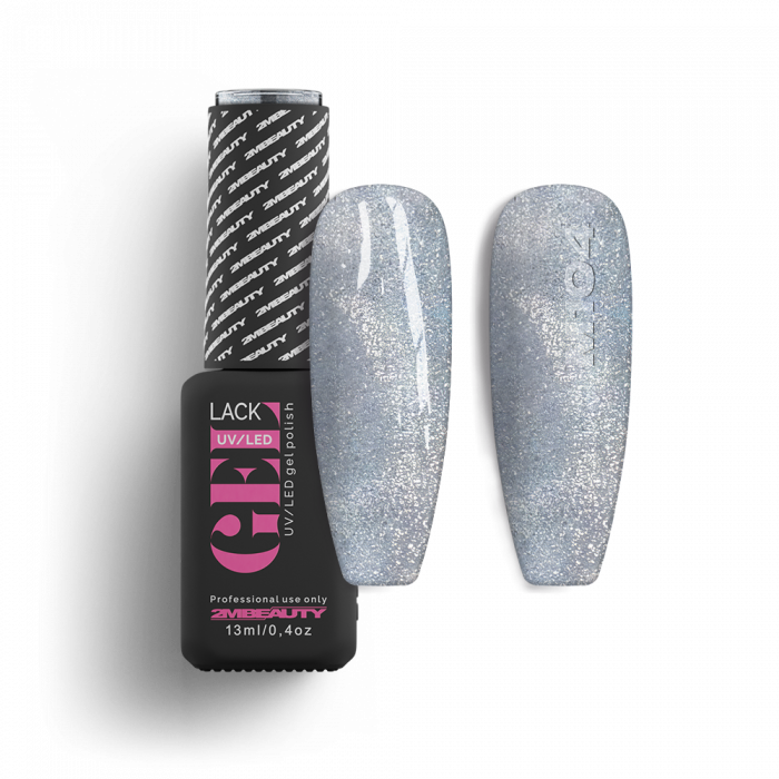 Mágneses Gel Lack - Magnet 104 - HEMA & TPO Mentes:
 
Argento blu (ezüstös-kék) árnyala...