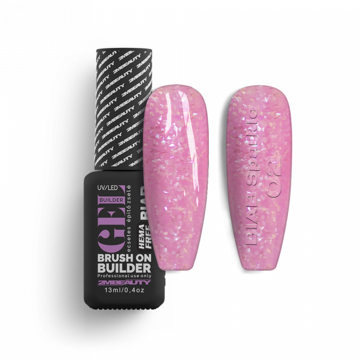 BIAB - Sparkle 02 - Light Baby Pink - HEMA Mentes Ecsetes Építőzselé