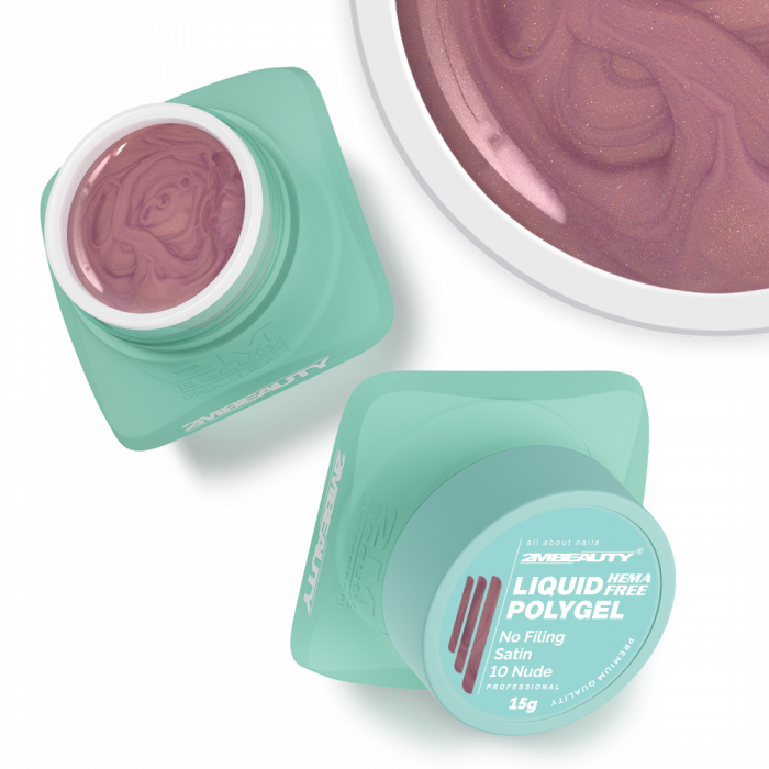 Liquid Polygel No Filing - Satin - 10 Nude - HEMA Mentes Reszelésmentes Építőzselé