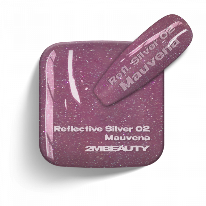 Liquid Polygel BIAB - Reflective Silver 02 - Mauvena - HEMA Mentes Ecsetes Építőzselé