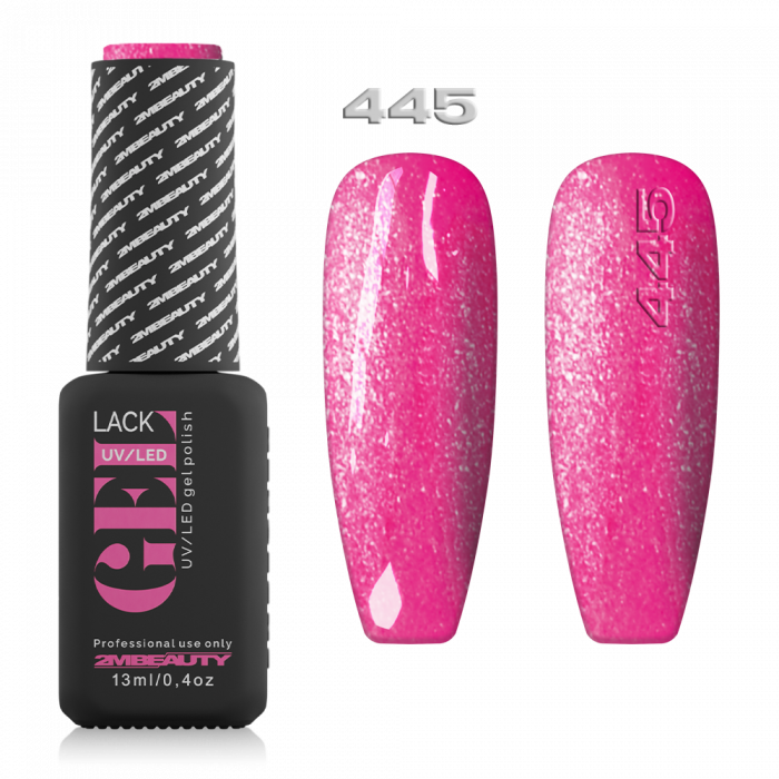 Gel Lack - Csillámos 445: Pink színű lakkzselé, apró, ezüst csillámporral....