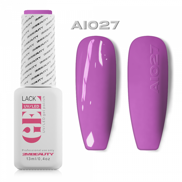 Gel Lack - All In 027: Egyfázisú, pasztell lilás-rózsaszín gél lakk, mely alap és fedő nélk...