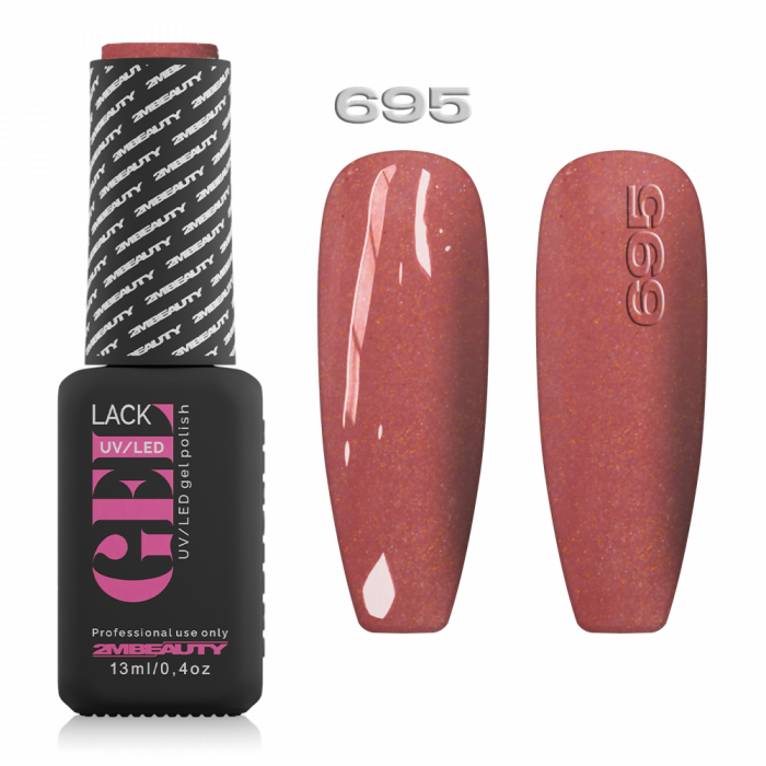 Gel Lack - Csillámos 695:
Selyemfényű barnás rózsaszín lakkzselé....