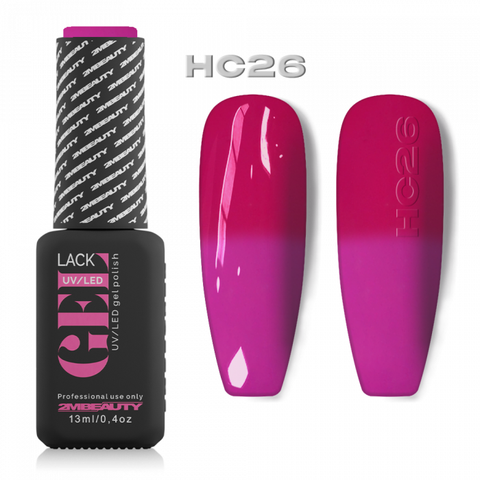 Gel lack - Hőre változó HC26: Hideg állapotában lilás rózsaszín, a meleg hatására pedig vi...