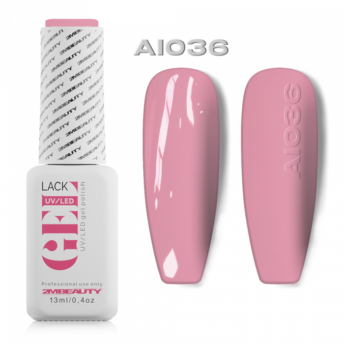 Gel Lack - All In 036: Egyfázisú, világos rózsaszín gél lakk, mely alap és fedő nélkül tö...