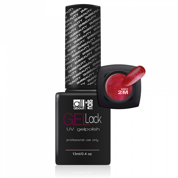 Mágneses Gel Lack - Magnet 003: Selymes pinkes-piros színű gél lakk, mely különleges hatást g...