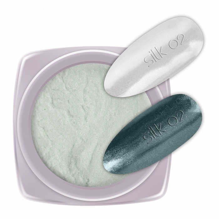 Pigmentpor Silk 02:Légies csillogású, selymes hatású pigmentpor, mellyel káprázatos hatást ...