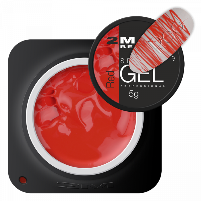 Spider Gel Red:Piros színű, nagyon rugalmas, nyúlós állagú műköröm díszítő zselé, amine...
