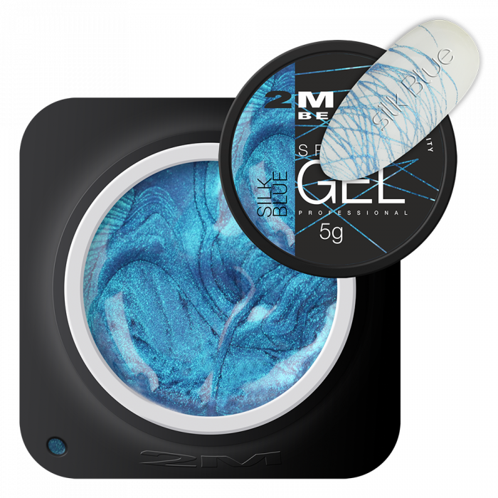 Spider Gel Silk Blue:Kék színű, selymes hatású, nagyon rugalmas, nyúlós állagú műköröm d...