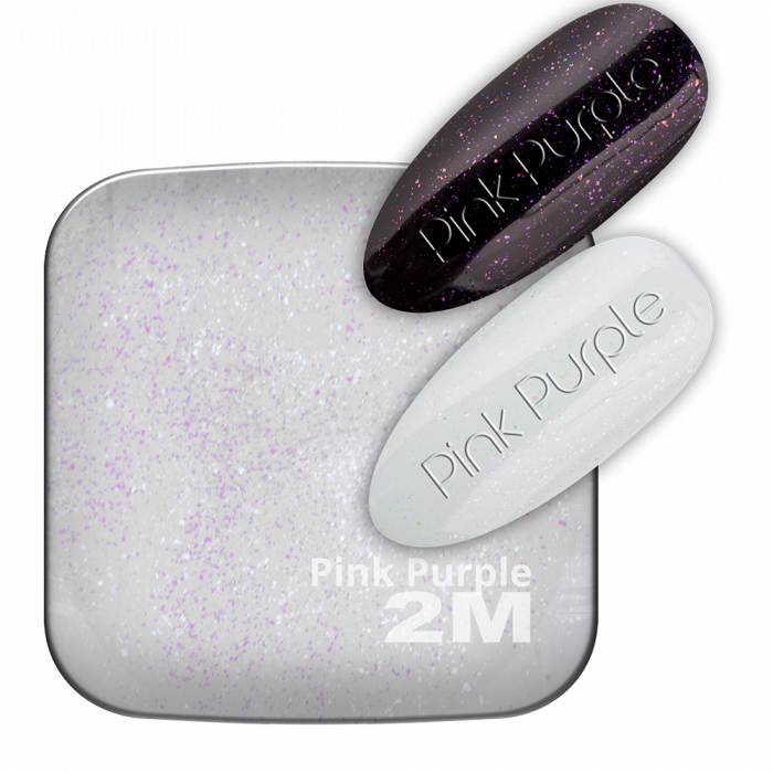 Gel lack - Master Cool Shimmer Top Pink-Purple: Magas fényű, vizes hatású, rugalmas csillámos s...