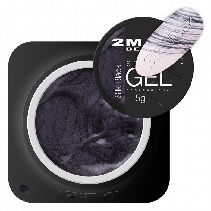 Spider Gel Silk Black:Fekete színű, selymes hatású, nagyon rugalmas, nyúlós állagú műkörö...
