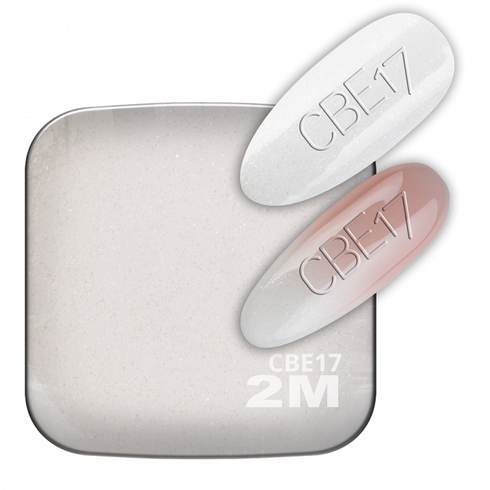 Gel Lack - Colored Base Elastic Shimmer Milky White CBE17:
Tejfehér, ezüst mikrocsillámmal, köz...