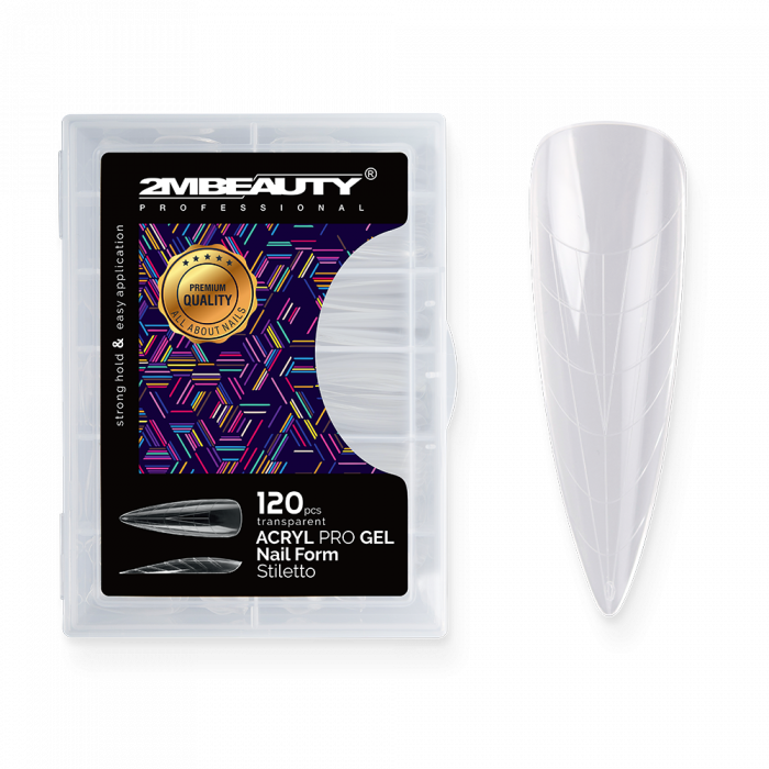 Acryl Pro Gel Nail Form Stiletto - 120 darabos: Rugalmas, átlátszó, műanyag tip, melynek segíts...