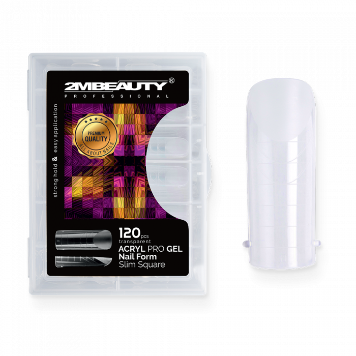 Acryl Pro Gel Nail Form Slim Square - 120 darabos: Rugalmas, átlátszó, műanyag tip, melynek seg...