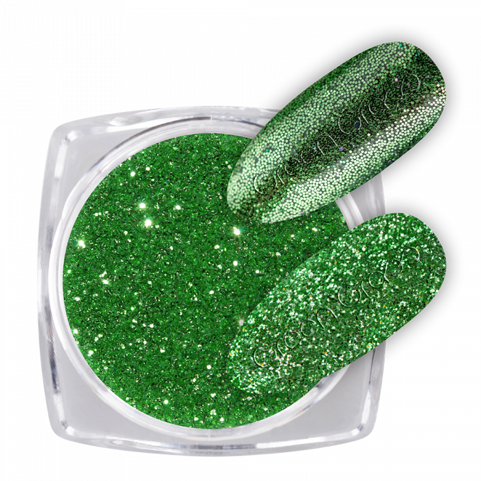 Glitter Green Grass:Ragyogó csillámporok, bátran használhatod körömlakkos géllakkos alapra is...