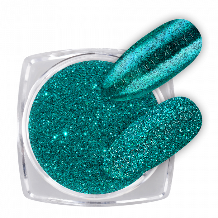Glitter Ocean Green:Ragyogó csillámporok, bátran használhatod körömlakkos géllakkos alapra is...