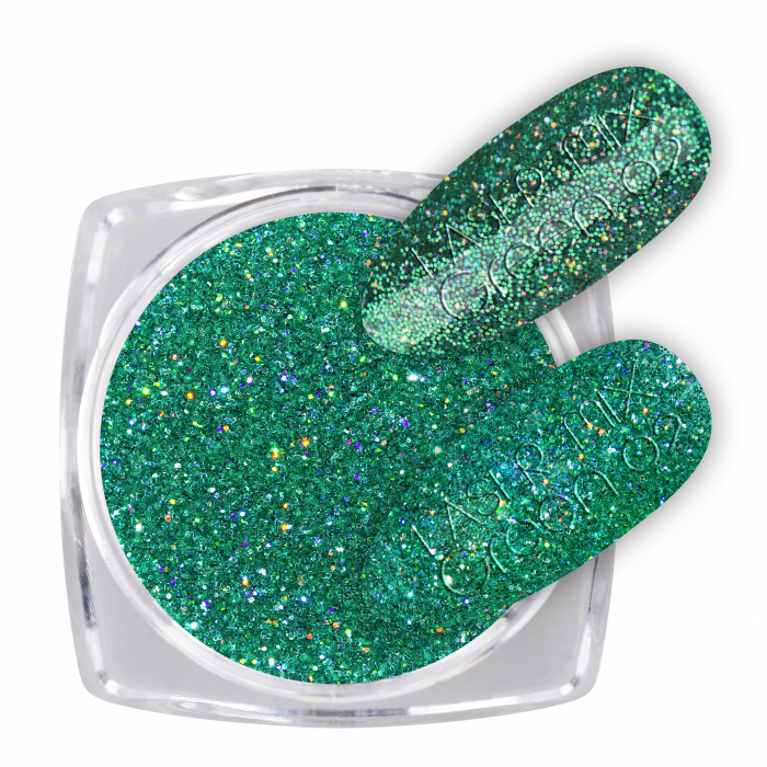 Glitter Laser Mix Green 02:Ragyogó csillámporok, bátran használhatod körömlakkos géllakkos al...