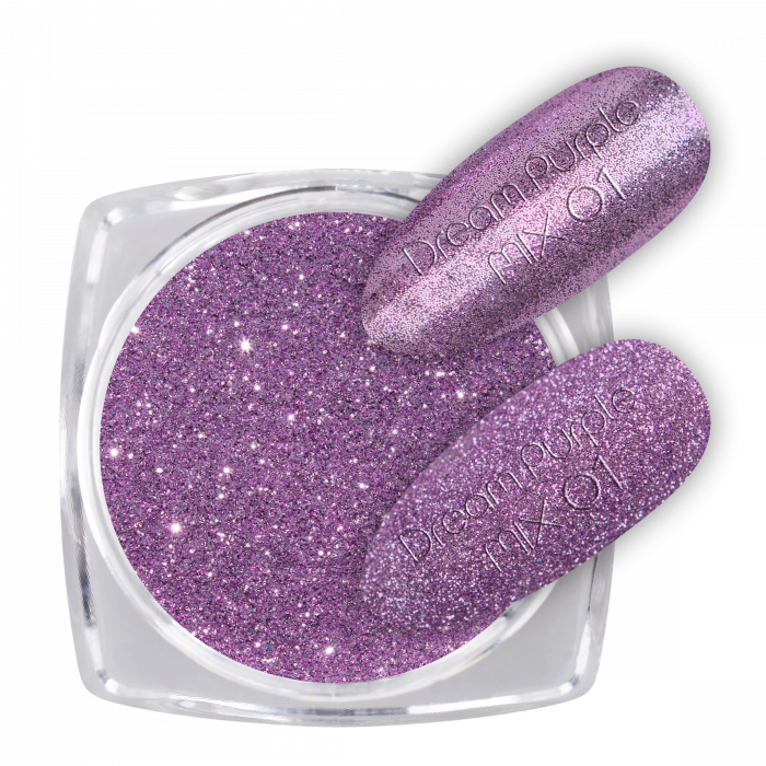 Glitter Dream Purple Mix 01:
Ragyogó csillámporok, bátran használhatod körömlakkos géllakkos...