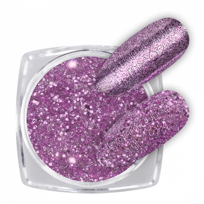 Glitter Dream Purple Mix 02:
Ragyogó csillámporok, bátran használhatod körömlakkos géllakkos...