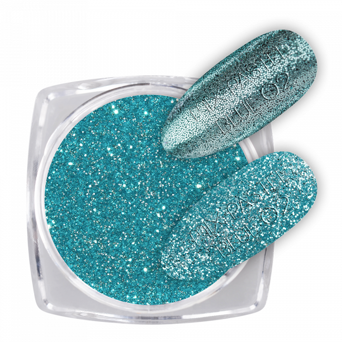 Glitter Mix Pastel Blue 02:Ragyogó csillámporok, bátran használhatod körömlakkos géllakkos al...