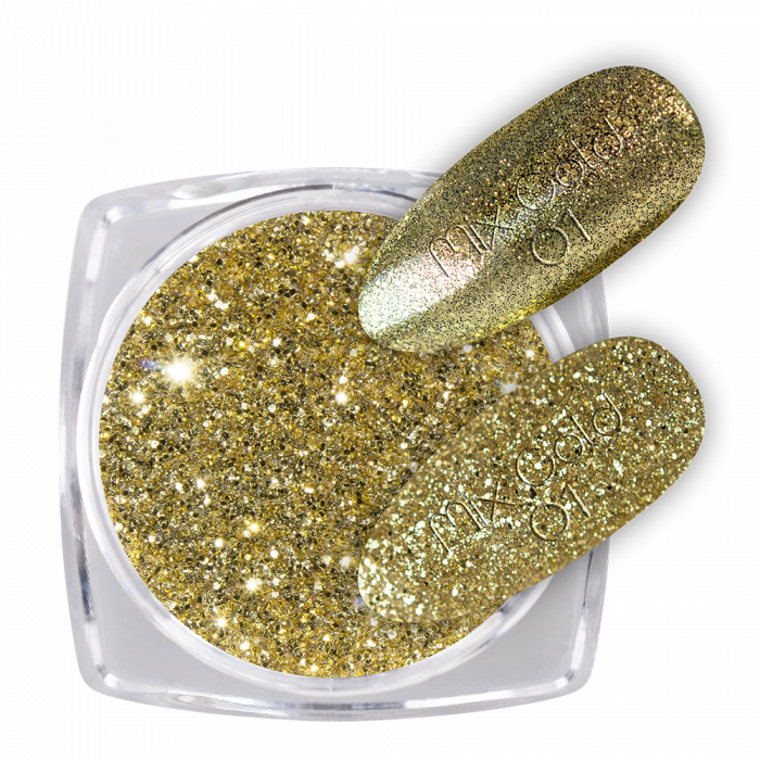 Glitter Mix Gold 01:Ragyogó csillámporok, bátran használhatod körömlakkos géllakkos alapra is...