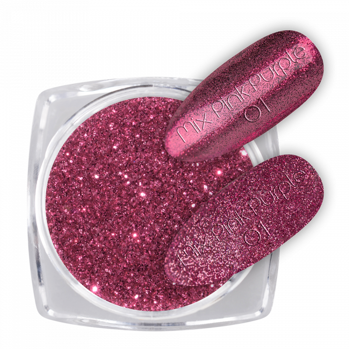 Glitter Mix Pink Purple 01:Ragyogó csillámporok, bátran használhatod körömlakkos géllakkos al...