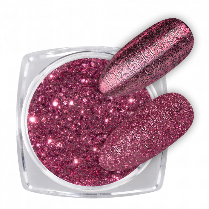 Glitter Mix Pink Purple 02:Ragyogó csillámporok, bátran használhatod körömlakkos géllakkos al...